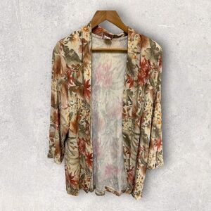 Vintage Lauren‎ Lee Women's Floral Open Casual Cardigan Size Medium
